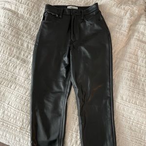 Abercrombie Vegan Leather Curve Love Cropped Pants